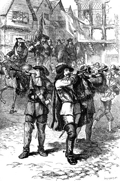 James II Proclaimed at Boston, 1685 c. 1880 by Whymper