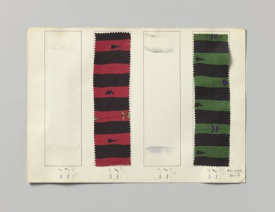 Sample with printed silk, design Sevilla by Wiener Werkstätte
