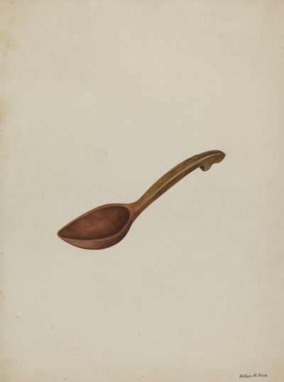 Oval Wooden Spoon by Wilbur M Rice