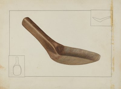 Square Wooden Spoon by Wilbur M Rice