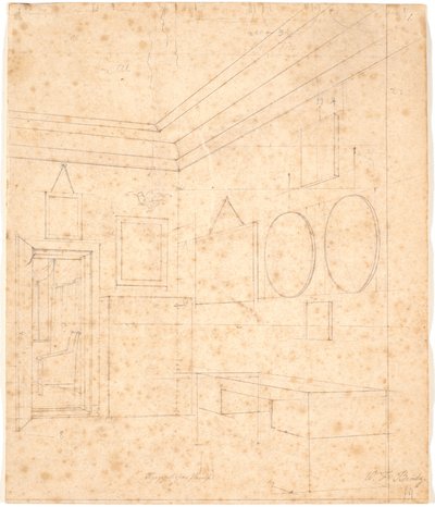 Perspective Drawing for the Waagepetersen Family Portrait by Wilhelm Bendz