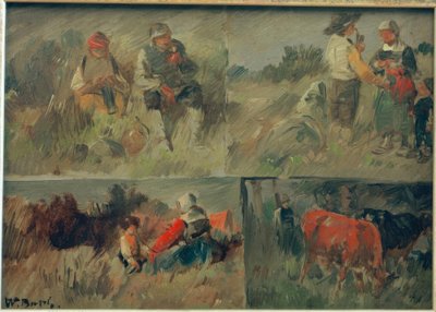 Collectible Picture: Four Rural Scenes by Wilhelm Busch