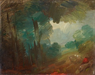 Forest Landscape with Cows and Farmers by Wilhelm Busch