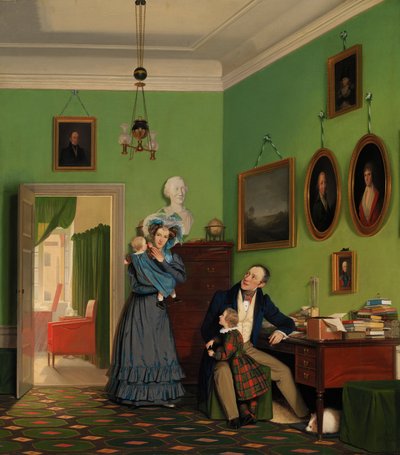 The Waagepetersen Family by Wilhelm Ferdinand Bendz