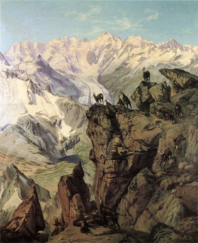 Georgy Bernina Group with Chamois by Wilhelm Georgy