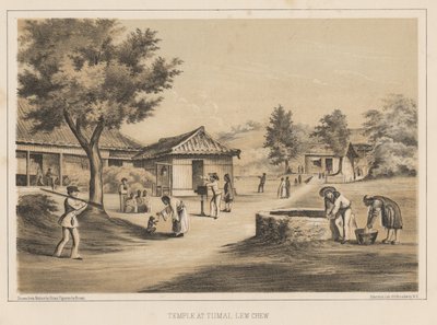 Temple at Tumai, Lew Chew, 1855 by Wilhelm Joseph Heine