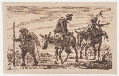 The flogged Don Quixote is brought home by Wilhelm Marstrand