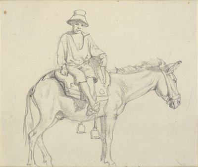 Boy Sitting Sideways on a Donkey by Wilhelm Marstrand