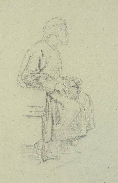 Figure studies. Seated old man by Wilhelm Marstrand