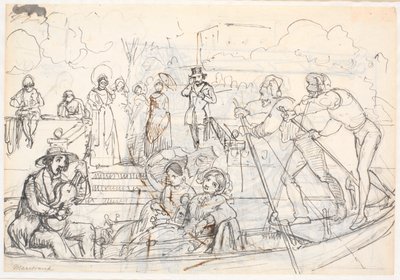 Gondola Scene from Venice by Wilhelm Marstrand