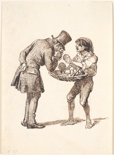 Italian Orange Seller and the Critical Customer by Wilhelm Marstrand