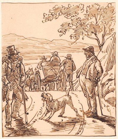 Landscape with Valley Farmer and Craftsman by Wilhelm Marstrand