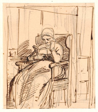 Reading Old Lady by Wilhelm Marstrand