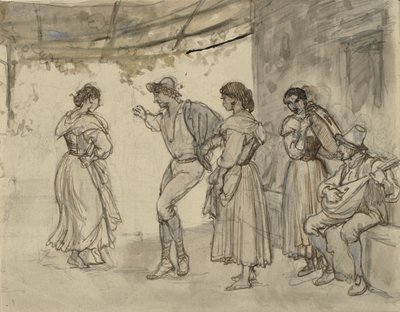 Saltarello Dance by Wilhelm Marstrand