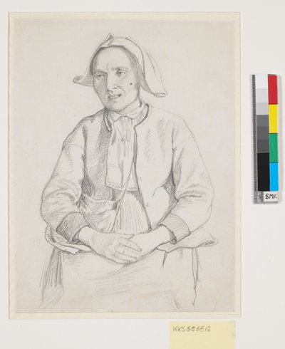 Sitting Swedish Woman, Knee-Length by Wilhelm Marstrand