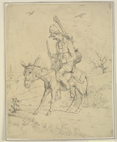 Fiddler on a Donkey by Wilhelm Marstrand