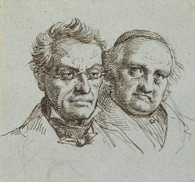Two Male Heads by Wilhelm Marstrand