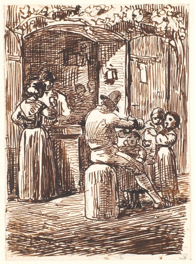 Outside a Wine Shop in Italy by Wilhelm Marstrand