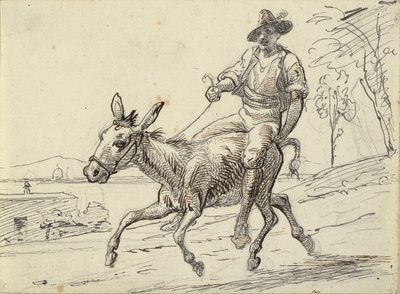 Young Man Riding a Donkey by Wilhelm Marstrand