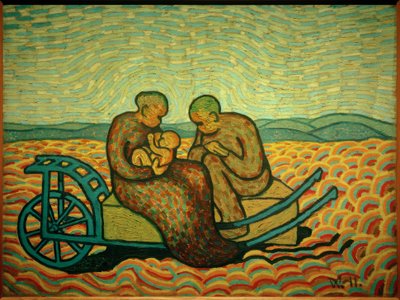 Family on the Cart by Wilhelm Morgner