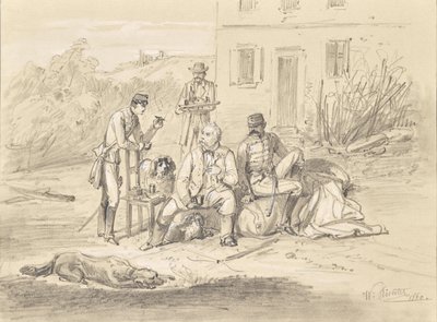 Three Officers after the Battle of Solferino by Wilhelm Richter