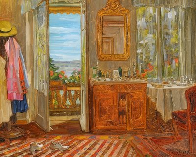 Interior at Lake Starnberg by Wilhelm Trübner