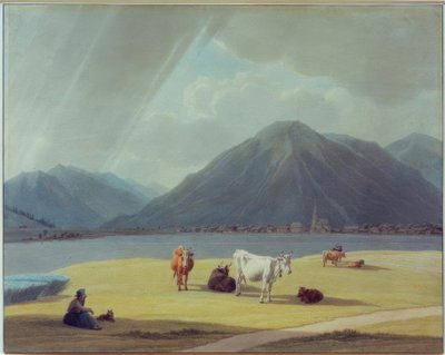 Peasant Woman with Cattle in Front of Rottach-Egern by Wilhelm von Kobell