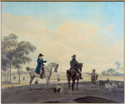 Two Riders in Front of a Landscape by Wilhelm von Kobell