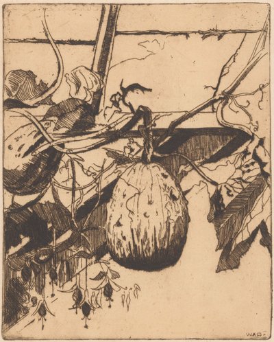Gourds and Fuchsia by Willem Adrianus Grondhout