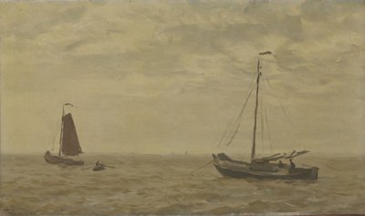 Seascape with Fishing Boats by Willem Bastiaan Tholen