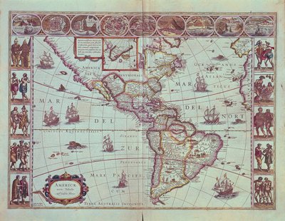 Plate depicting the map of Southern America by Willem Blaeu
