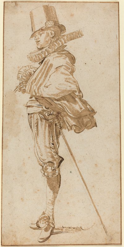 Standing Cavalier Wearing a Sword by Willem Buytewech