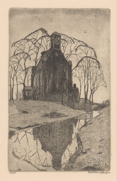 Village Church by Willem Jansen (graveur) (signed by artist)