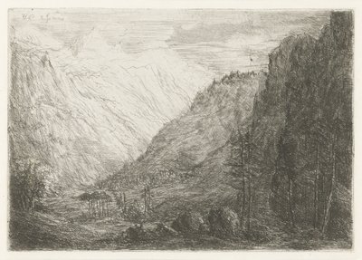 View of Mountain Valley by Willem Matthias Jan van Dielen