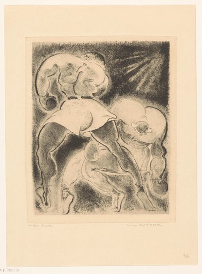 Two Boxing Men by Willem Retera (signed by artist)