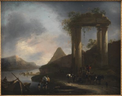 Italian Landscape with Classical Ruins by Willem Schellinks