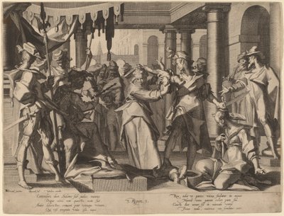 The Judgment of Solomon by Willem Swanenburgh after Joachim Anthonisz Wtewael