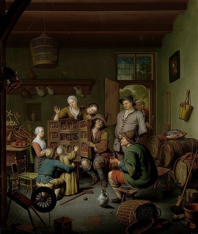 The Curiosity Cabinet (?t Fraay Curieus). 1718 by Willem Van Mieris