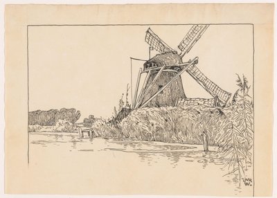 Mill by a Waterside by Ludwig Willem Reymert Wenckebach