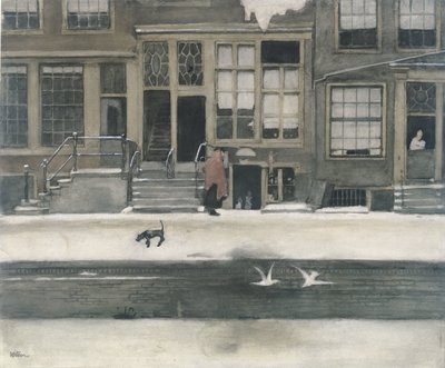 The Kromboomsloot in Amsterdam by Willem Witsen (signed by artist)