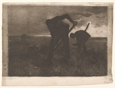 Three Potato Diggers by Willem Witsen (signed by artist)