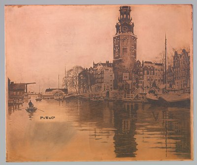 Old Schans with Montelbaanstoren and Rowboat by Willem Arnoldus Witsen