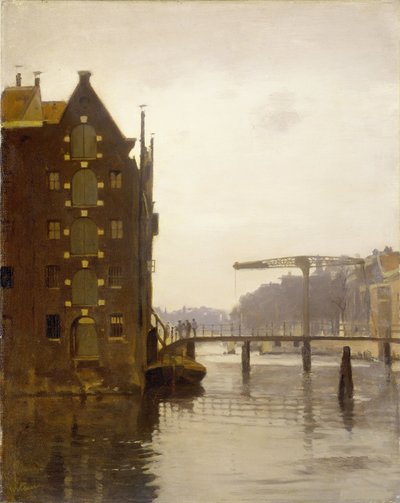 Warehouses on an Amsterdam Canal in Uilenburg by Willem Arnoldus Witsen