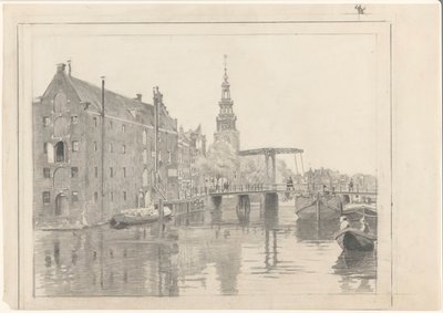 Cityscape with the Montelbaanstoren by Willem Arnoldus Witsen