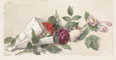 Bouquet of Roses and Pelargonium by Willem de Famars Testas