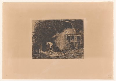 Stable Interior by Lamp Light by Willem de Zwart (signed by artist)