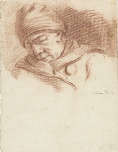 Sleeping Man with Cap (Self-Portrait?) by Willem van Leen