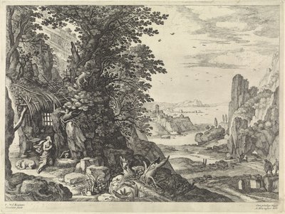 Landscape with Saint Jerome by Willem van Nieulandt (II)