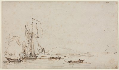 Yacht Receiving Salute by Willem van de Velde