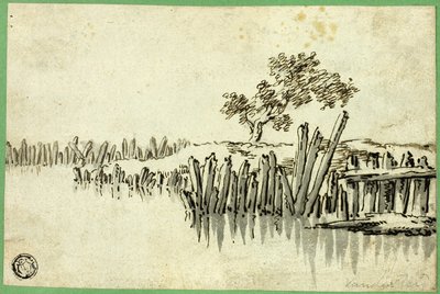Stream with Pilings by Willem van de Velde I